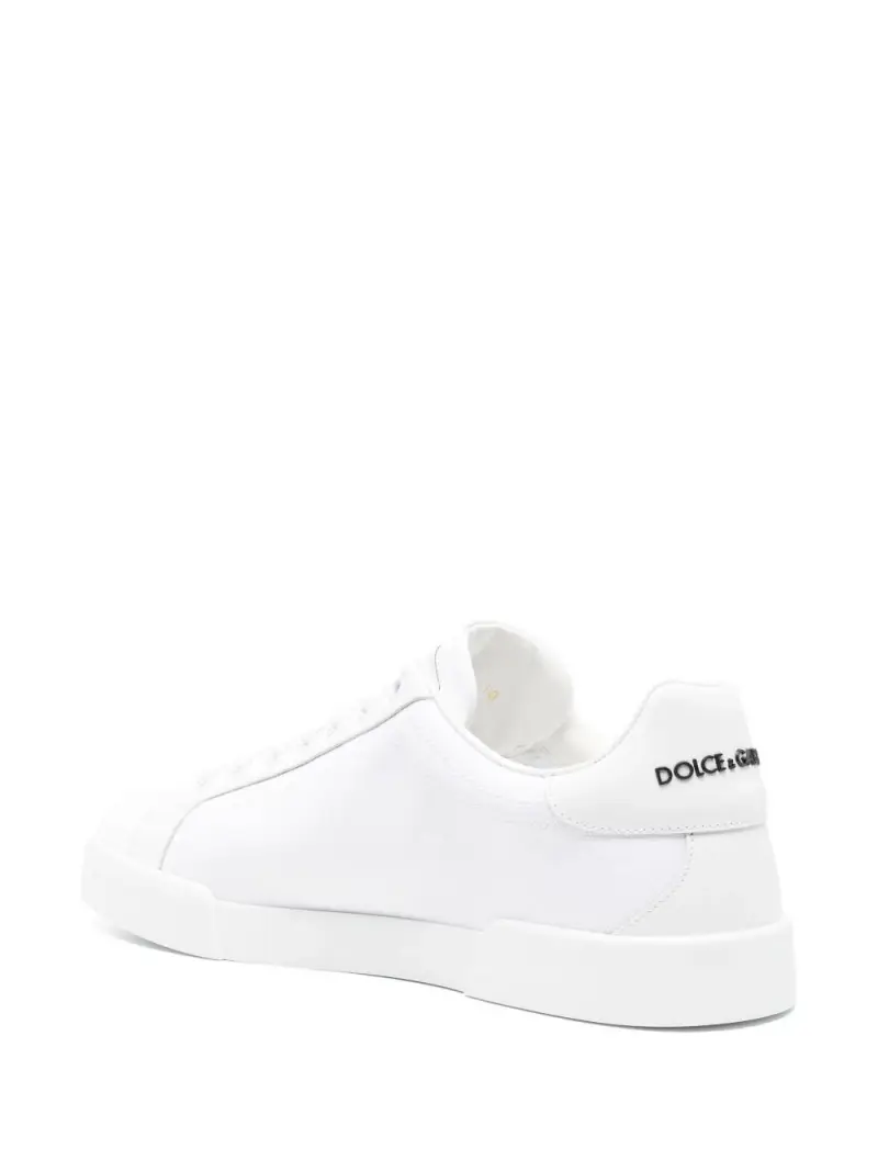 Sneakers Portofino Light in Pelle e Canvas Bianco Bianco Nero miniatura 3