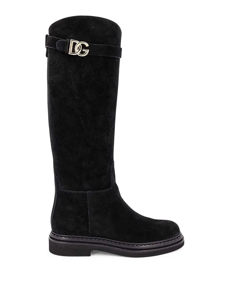 Stivali in pelle scamosciata Cavallerizzo Nero