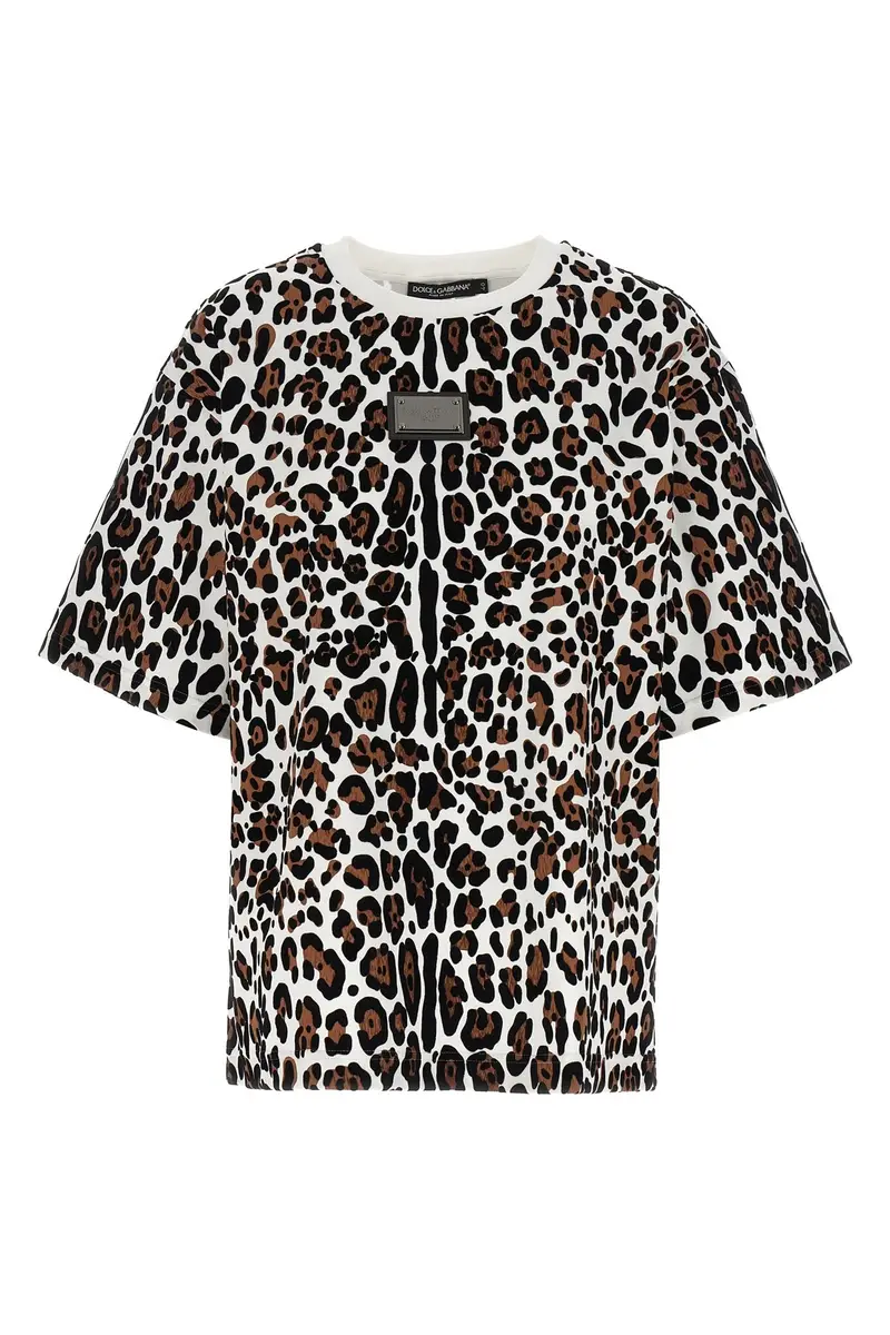 T-Shirt Animalier Placca Logo Multi