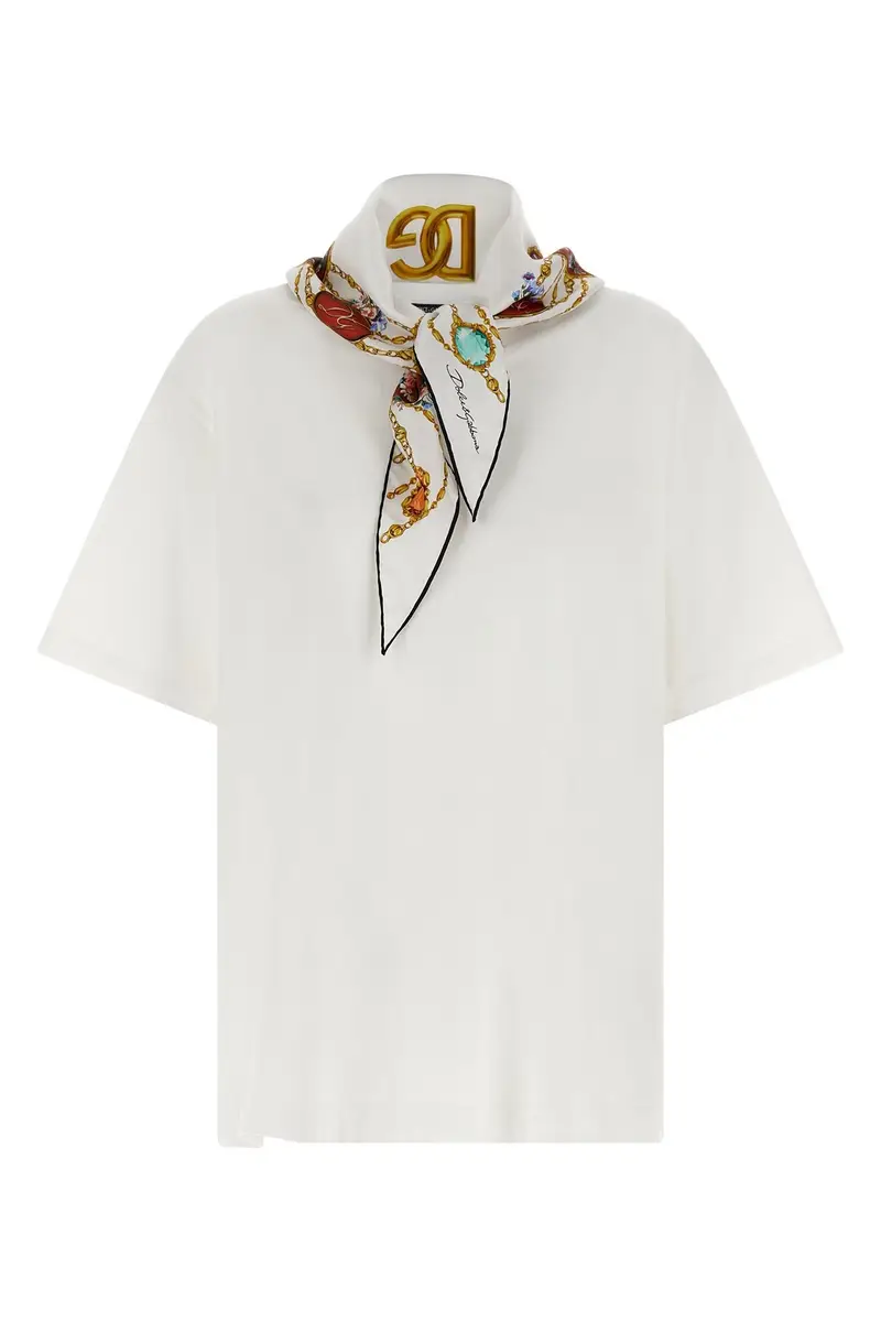 T-Shirt Con Foulard Bianco