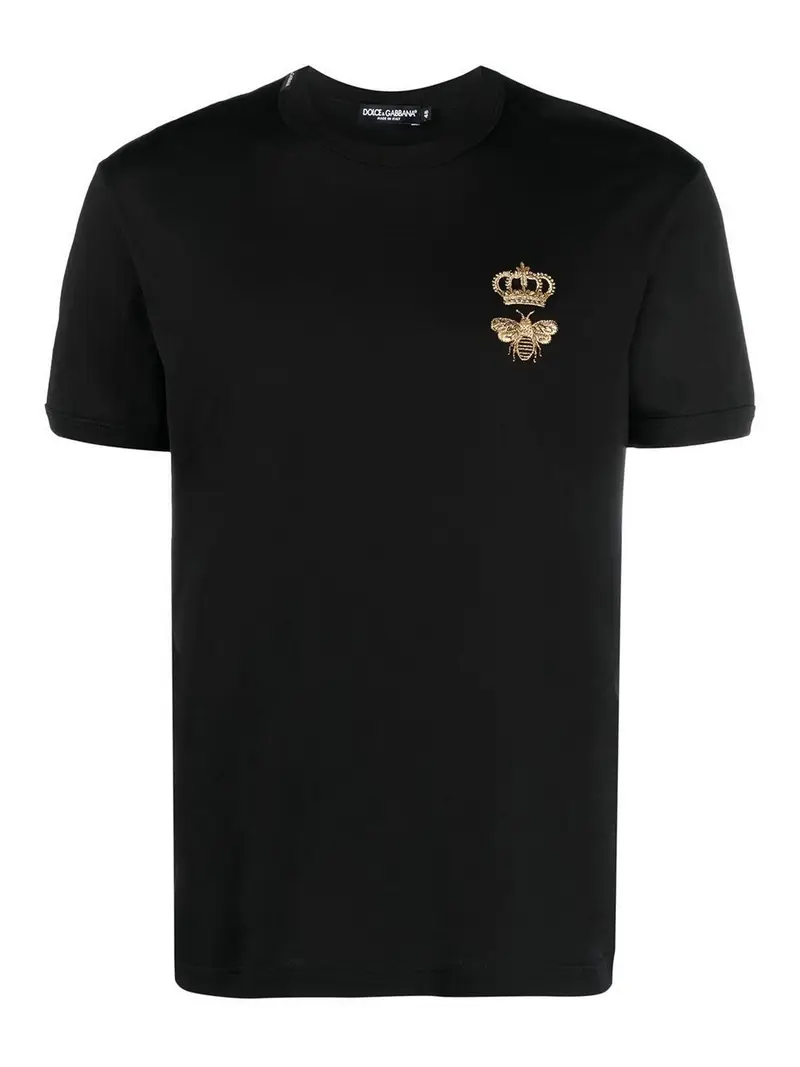 T-shirt con motivo ricamato Nero