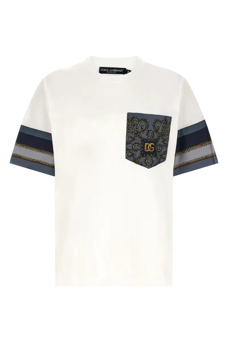 T-Shirt Inserti Seta Cargo Bianco