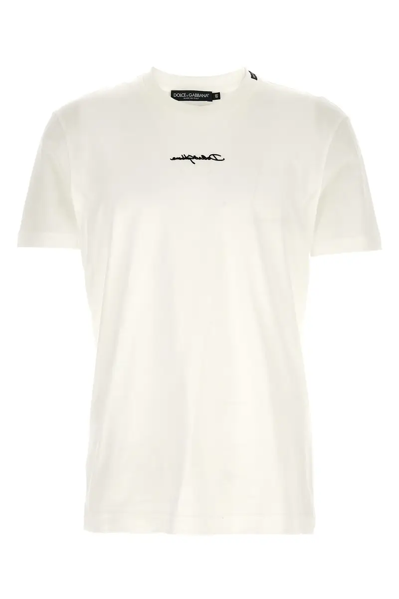 T-Shirt Patch Logo Bianco