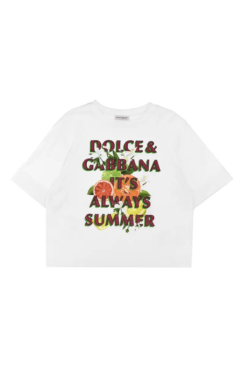 T-Shirt Stampa Glitter Bianco