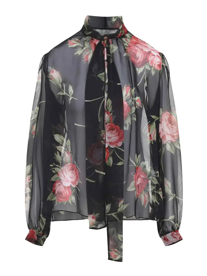 Top in seta Dolce & Gabbana Multicolore