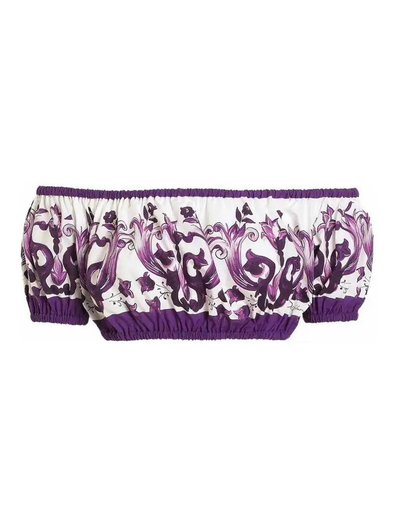 Top stampa maiolica Bianco