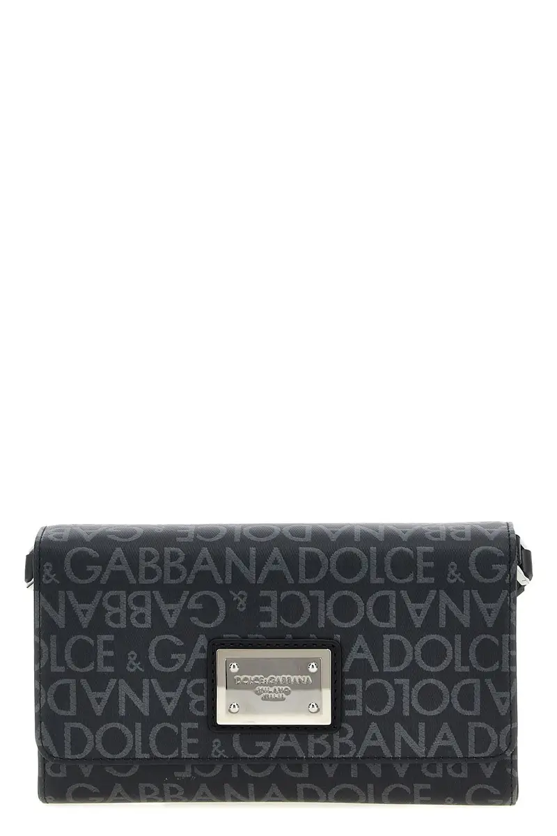 Tracolla Jacquard Spalmato Nero