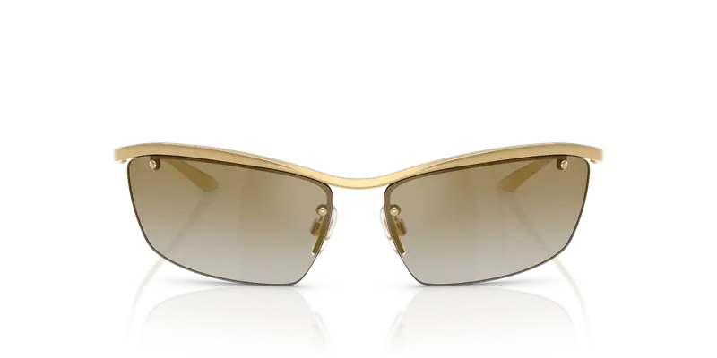 Dolce & Gabbana Unisex DG2307 02/6E Occhiali da sole Metallo Oro Marrone Squadrata Specchiate miniatura 2