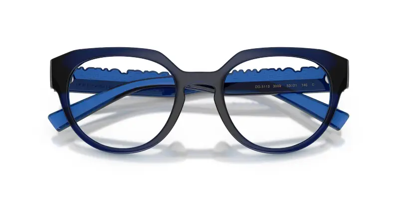 Unisex DG5113 3009 Montature da vista Iniettato Blu Trasparente Pantos Normale miniatura 2