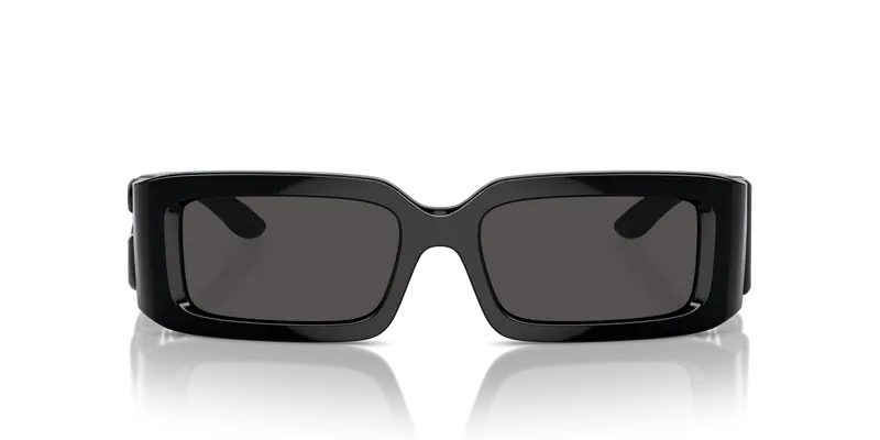 Dolce & Gabbana Unisex DG6197 501/87 Occhiali da sole Nylon Nero Grigio Squadrata Normale miniatura 2