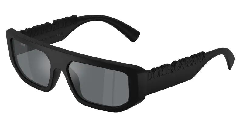 Unisex DG6203 25256G Occhiali da sole Iniettato Nero Grigio Squadrata Specchiate