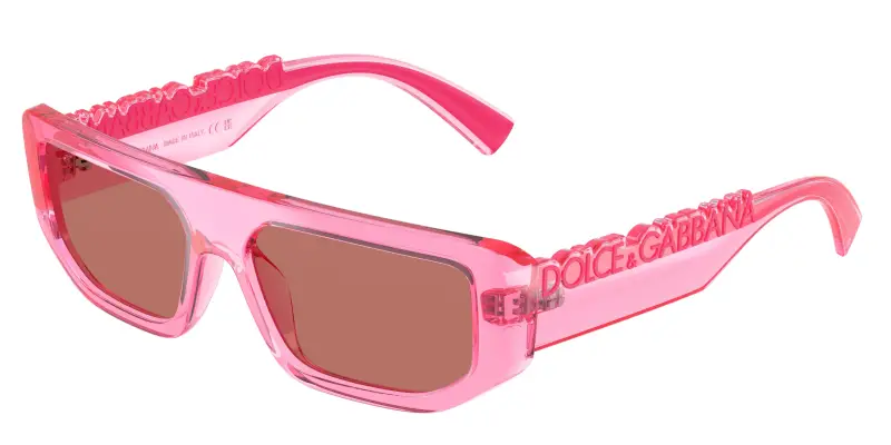 Unisex DG6203 314875 Occhiali da sole Iniettato Rosa Rosso Squadrata Normale