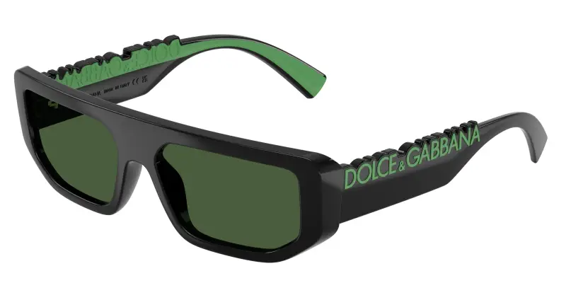 Unisex DG6203 501/71 Occhiali da sole Iniettato Nero Verde Squadrata Normale