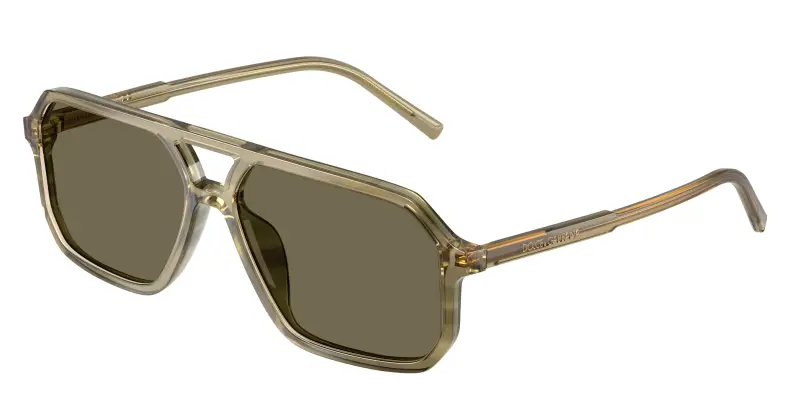 Unisex Dolce & Gabbana DG4541 3480/3 Occhiali da sole Acetato Verde Marrone Pilot Normale