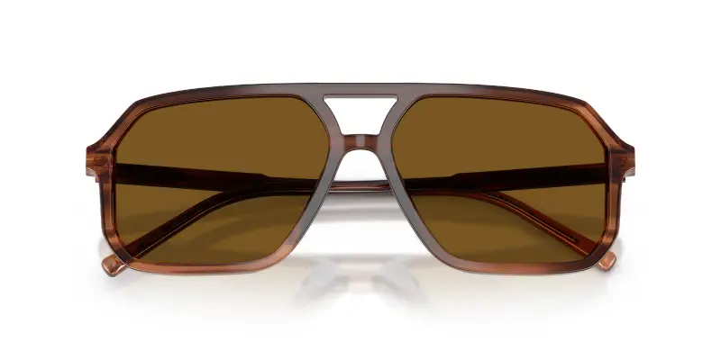 Unisex Dolce & Gabbana DG4541 348183 Occhiali da sole Acetato Marrone Marrone Pilot Polarizzata miniatura 2