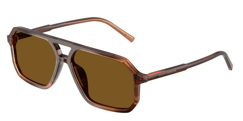 Unisex Dolce & Gabbana DG4541 348183 Occhiali da sole Acetato Marrone Marrone Pilot Polarizzata