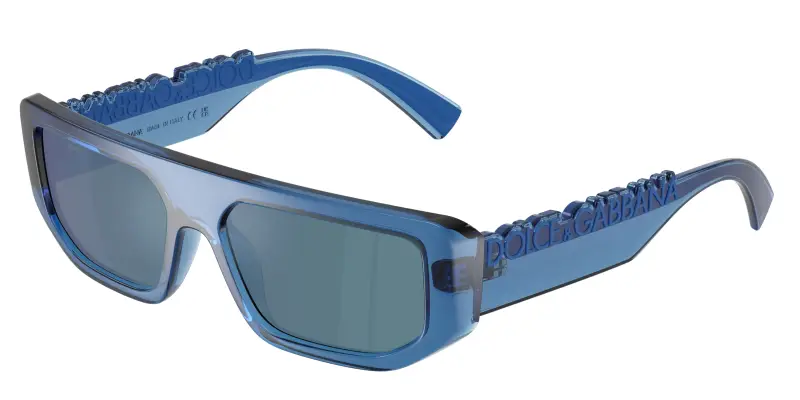 Unisex Dolce & Gabbana DG6203 300925 Occhiali da sole Iniettato Blu Blu Squadrata Normale