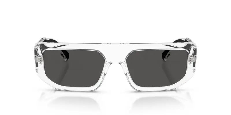 Unisex Dolce & Gabbana DG6203 313387 Occhiali da sole Iniettato Trasparente Grigio Squadrata Normale miniatura 3