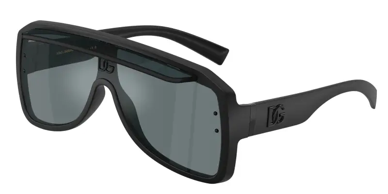 Unisex Dolce & Gabbana DG6205 25256G Occhiali da sole Iniettato Nero Grigio Pilot Specchiate