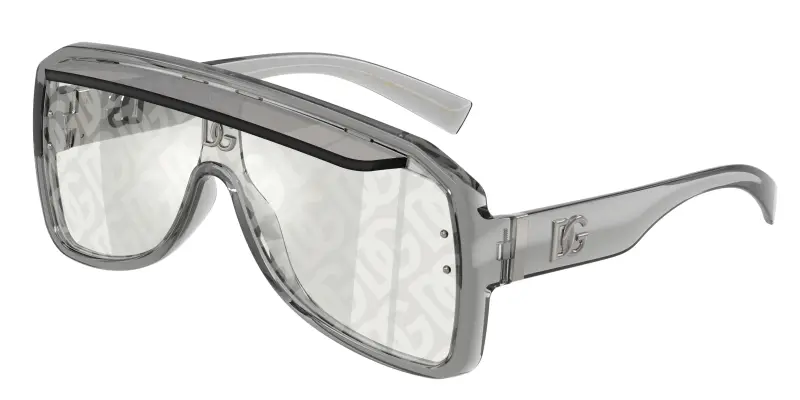 Unisex Dolce & Gabbana DG6205 3160AL Occhiali da sole Iniettato Grigio Grigio Pilot Normale