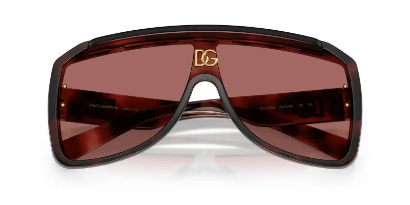 Unisex Dolce & Gabbana DG6205 347669 Occhiali da sole Iniettato Tartaruga Viola Pilot Normale miniatura 2