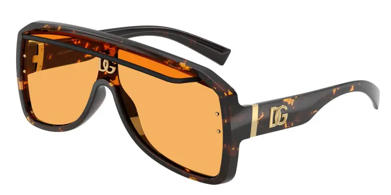 Unisex Dolce & Gabbana DG6205 512/85 Occhiali da sole Iniettato Tartaruga Giallo Pilot Normale