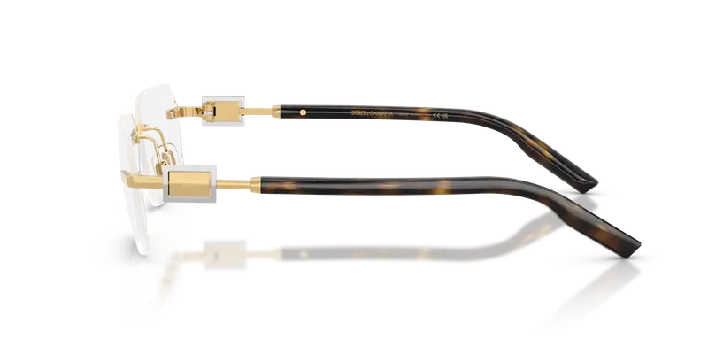Dolce & Gabbana Uomo DG1361 02 Montature da vista Metallo Oro Trasparente Squadrata Normale miniatura 3