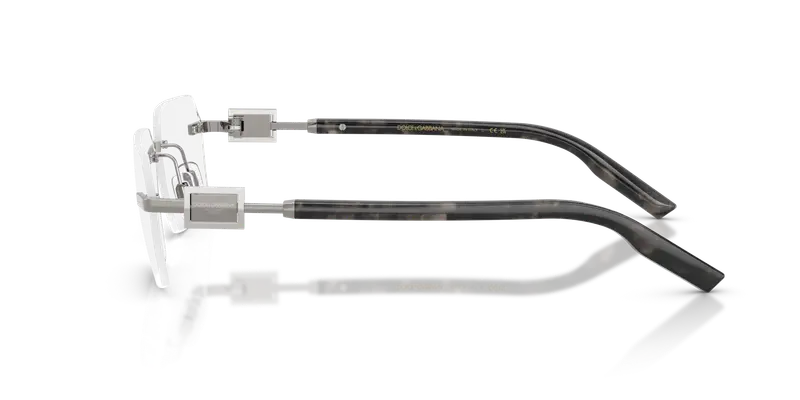 Dolce & Gabbana Uomo DG1361 04 Montature da vista Metallo Grigio Trasparente Squadrata Normale miniatura 3
