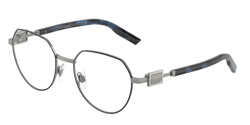 Dolce & Gabbana Uomo DG1362 1349 Montature da vista Metallo Blu Trasparente Pantos Normale