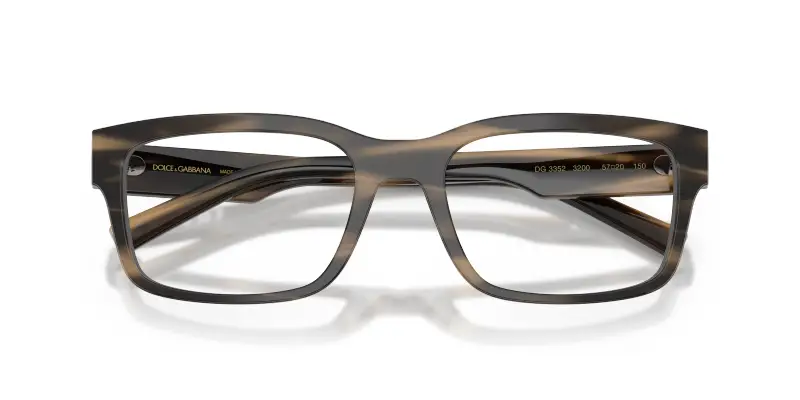 Uomo DG3352 3200 Montature da vista Acetato Marrone Trasparente Squadrata Normale miniatura 2