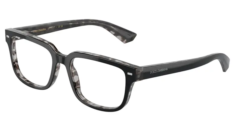 Dolce & Gabbana Uomo DG3380 3403 Montature da vista Acetato Nero Trasparente Squadrata Normale