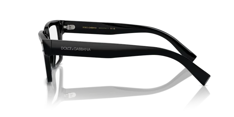 Dolce & Gabbana Uomo DG3383 501 Montature da vista Acetato Nero Trasparente Squadrata Normale miniatura 3