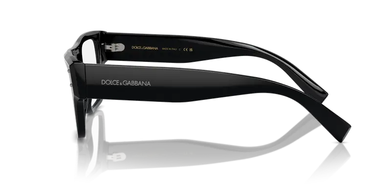 Dolce & Gabbana Uomo DG3384 501 Montature da vista Acetato Nero Trasparente Squadrata Normale miniatura 3