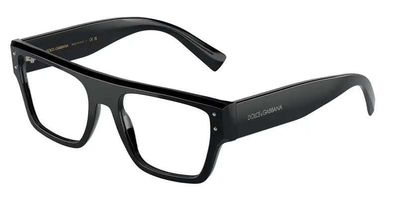 Dolce & Gabbana Uomo DG3384  501 Montature da vista Acetato Nero Trasparente Squadrata Normale