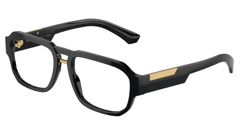 Dolce & Gabbana Uomo DG3389  501 Montature da vista Acetato Nero Trasparente Pilot Normale