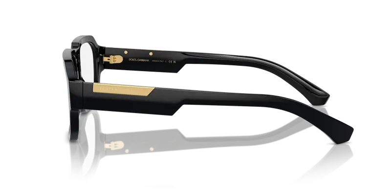 Dolce & Gabbana Uomo DG3389 501 Montature da vista Acetato Nero Trasparente Pilot Normale miniatura 3