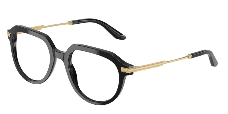Uomo DG3402 501 Montature da vista Acetato Nero Trasparente Pantos Normale