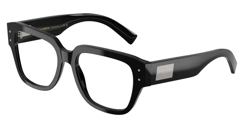 Uomo DG3405 501 Montature da vista Acetato Nero Trasparente Squadrata Normale