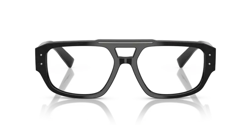 Dolce & Gabbana Uomo DG3406 2820 Montature da vista Acetato Nero Trasparente Pilot Normale miniatura 2