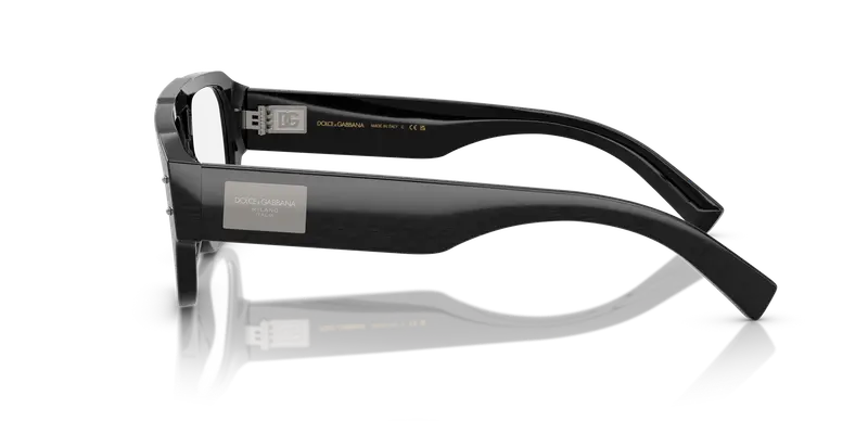 Dolce & Gabbana Uomo DG3406 2820 Montature da vista Acetato Nero Trasparente Pilot Normale miniatura 3
