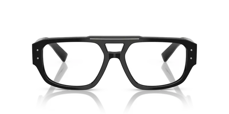 Dolce & Gabbana Uomo DG3406 501 Montature da vista Acetato Nero Trasparente Pilot Normale miniatura 2