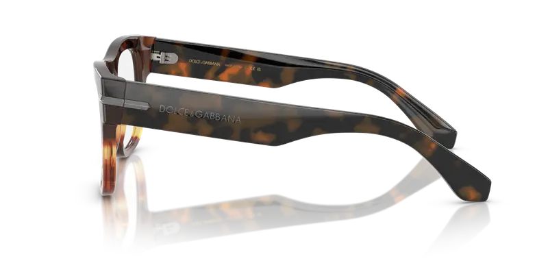 Dolce & Gabbana Uomo DG3407 3438 Montature da vista Acetato Marrone Trasparente Squadrata Normale miniatura 3