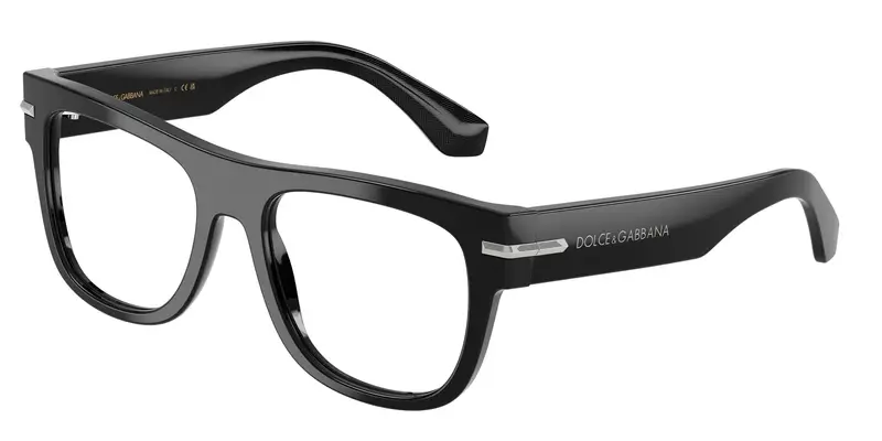 Dolce & Gabbana Uomo DG3407 501 Montature da vista Acetato Nero Trasparente Squadrata Normale