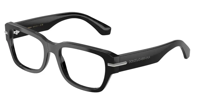 Dolce & Gabbana Uomo DG3408 501 Montature da vista Acetato Nero Trasparente Squadrata Normale