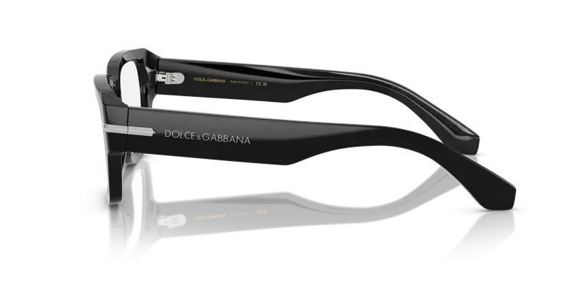 Dolce & Gabbana Uomo DG3408 501 Montature da vista Acetato Nero Trasparente Squadrata Normale miniatura 3