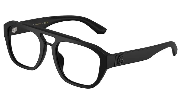 Dolce & Gabbana Uomo DG3415 2525 Montature da vista Acetato Nero Trasparente Pilot Normale