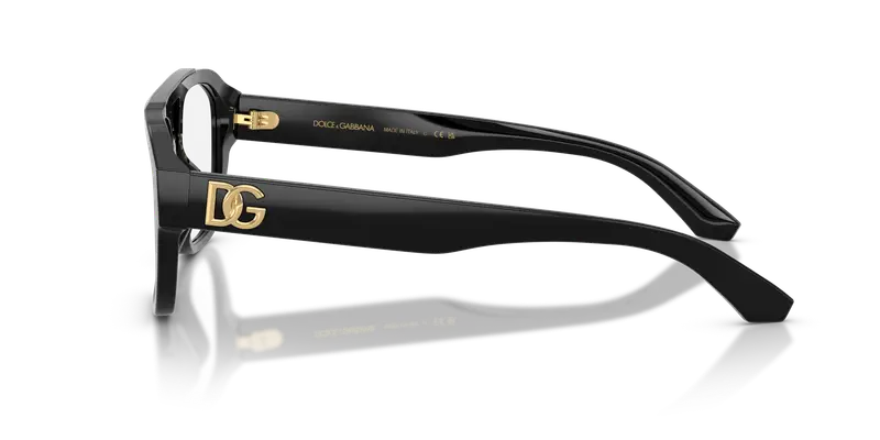 Dolce & Gabbana Uomo DG3415 501 Montature da vista Acetato Nero Trasparente Pilot Normale miniatura 3