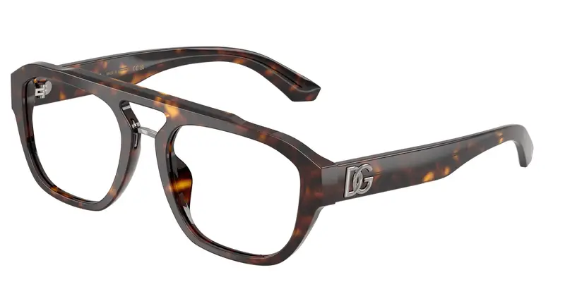 Dolce & Gabbana Uomo DG3415 502 Montature da vista Acetato Tartaruga Trasparente Pilot Normale