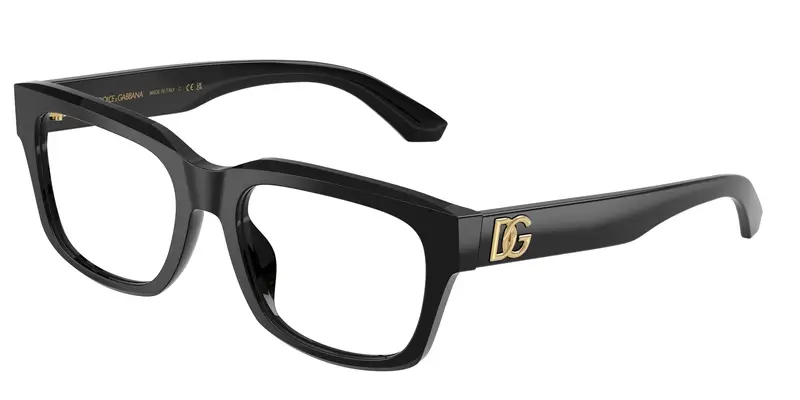 Dolce & Gabbana Uomo DG3416 501 Montature da vista Acetato Nero Trasparente Squadrata Normale