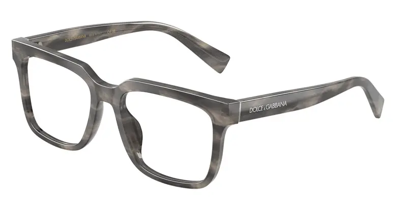 Dolce & Gabbana Uomo DG3422 3199 Montature da vista Acetato Grigio Trasparente Squadrata Normale